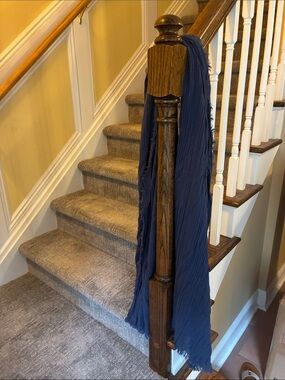 Free People Navy Blue Lightweight Scarf